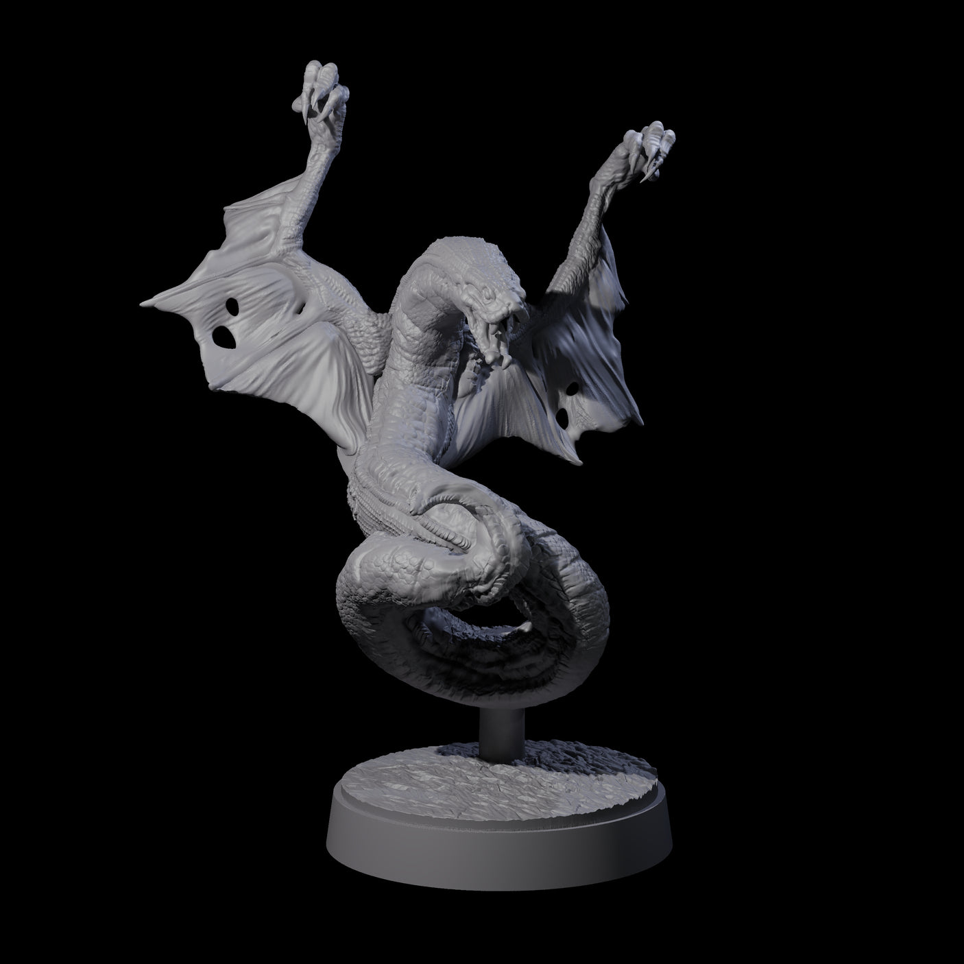 Hissing Flying Snake E Miniature for Dungeons and Dragons, Pathfinder or other TTRPGs