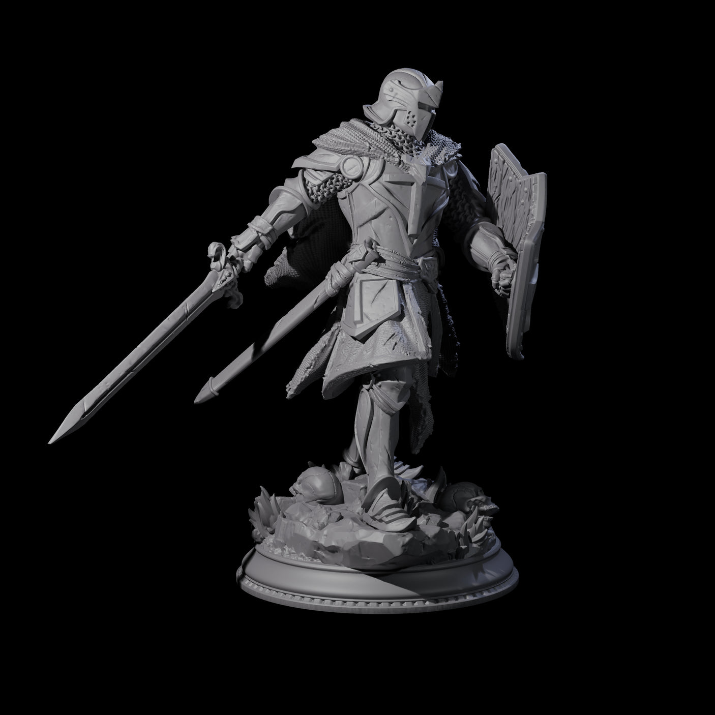 Holy Crusader Paladin Miniature for Dungeons and Dragons, Pathfinder or other TTRPGs
