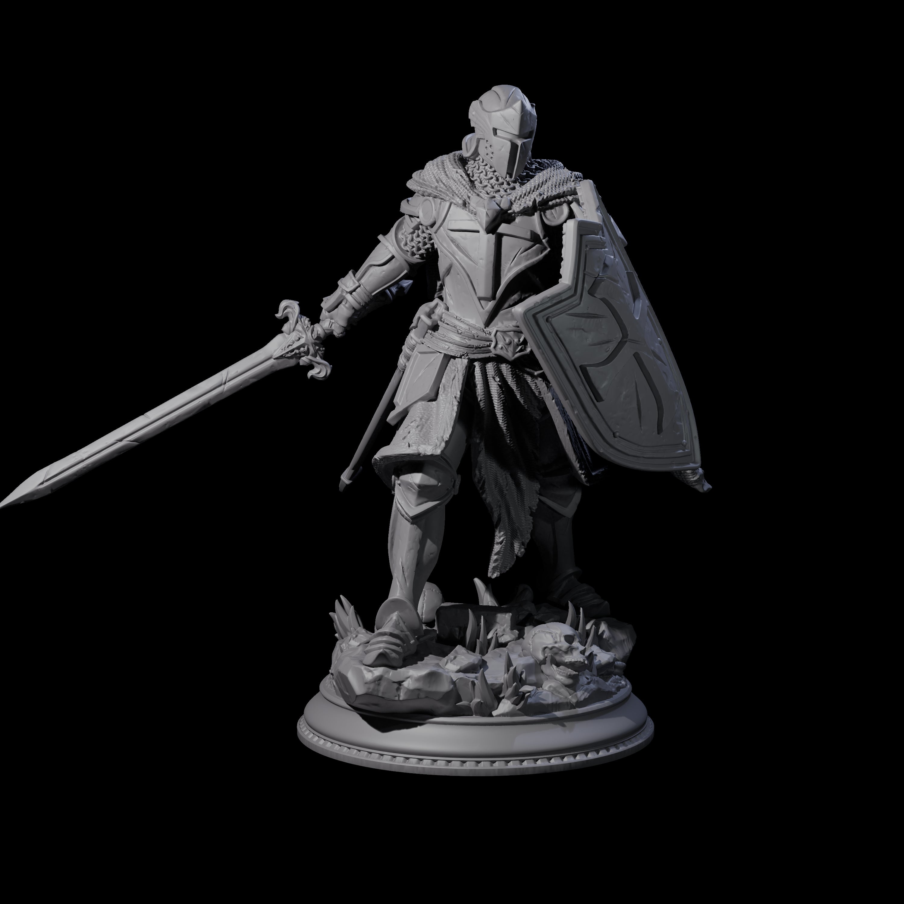Holy Crusader Paladin Miniature for Dungeons and Dragons, Pathfinder or other TTRPGs