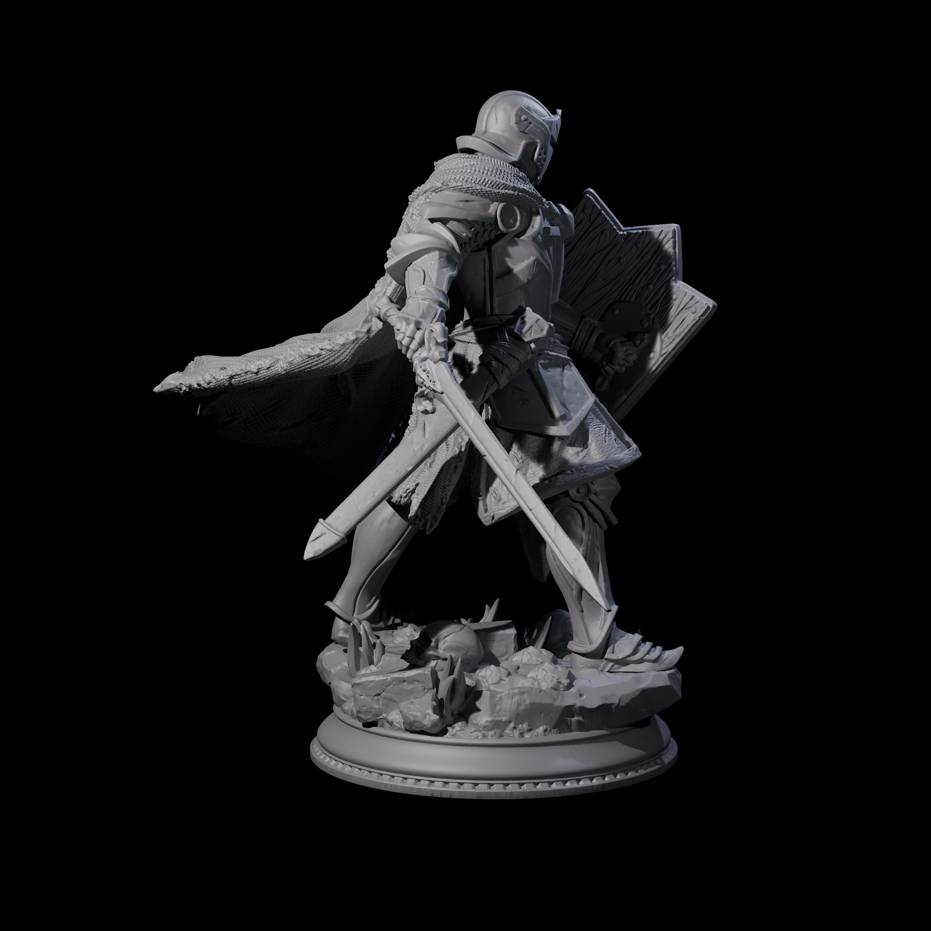Holy Crusader Paladin Miniature for Dungeons and Dragons, Pathfinder or other TTRPGs
