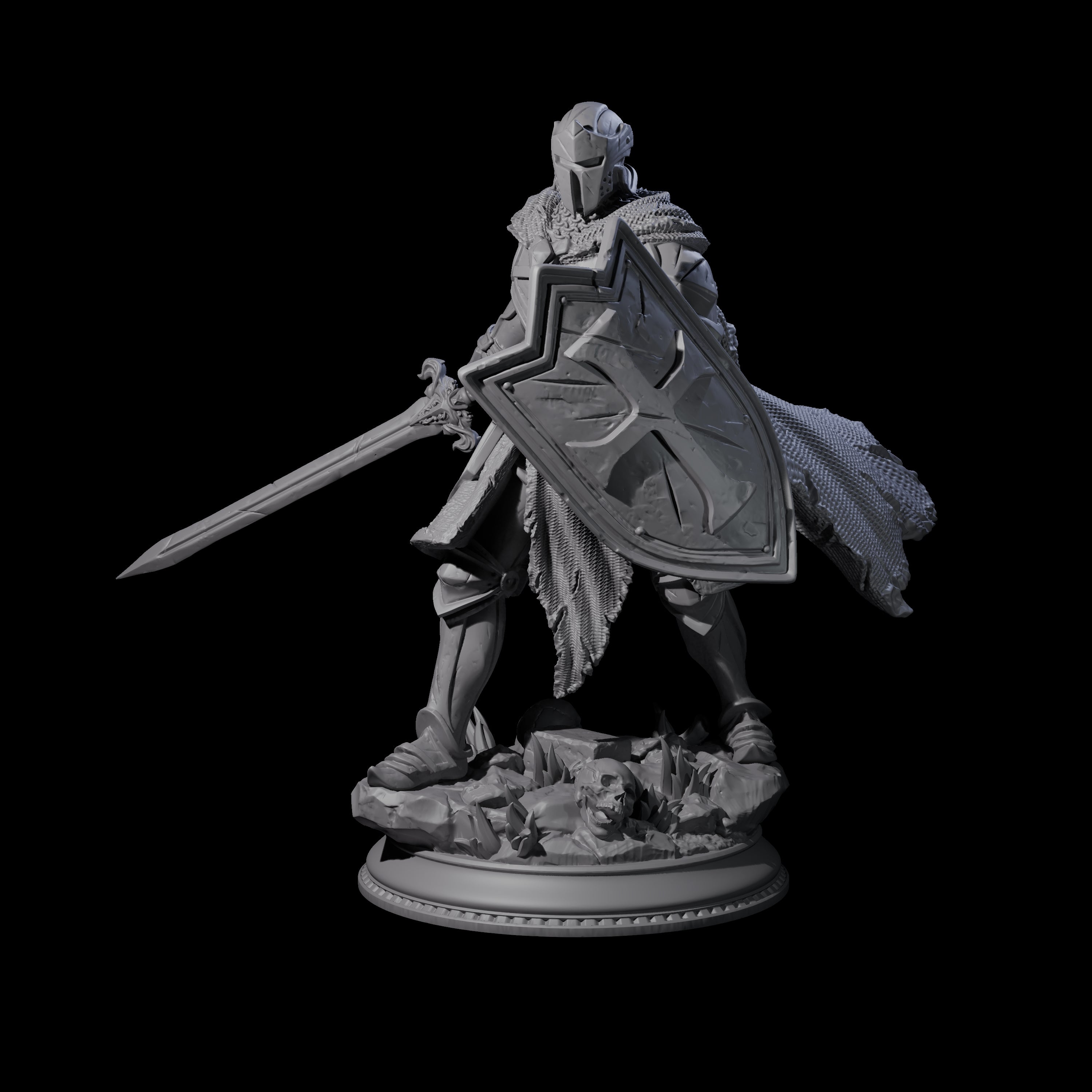 Holy Crusader Paladin Miniature for Dungeons and Dragons, Pathfinder or other TTRPGs