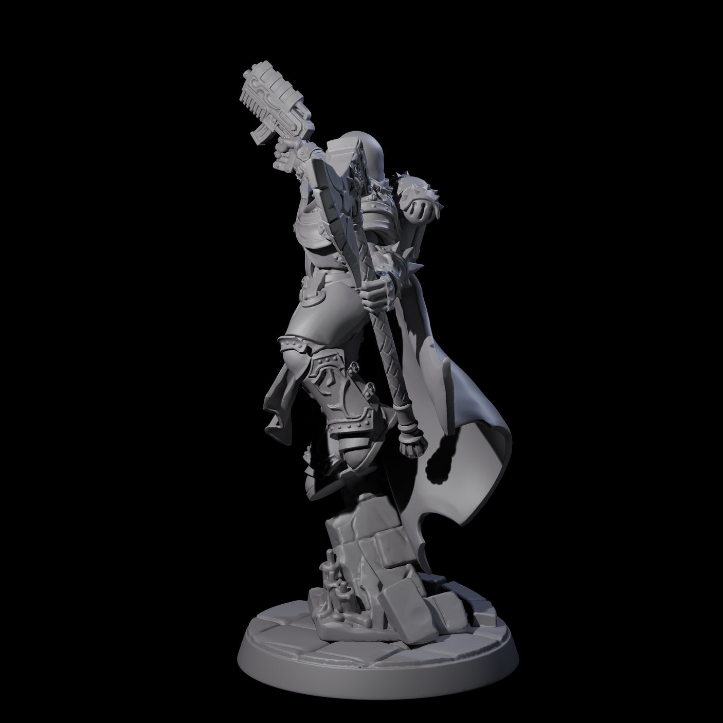 Holy Crusader with Gun Miniature for Dungeons and Dragons, Pathfinder or other TTRPGs