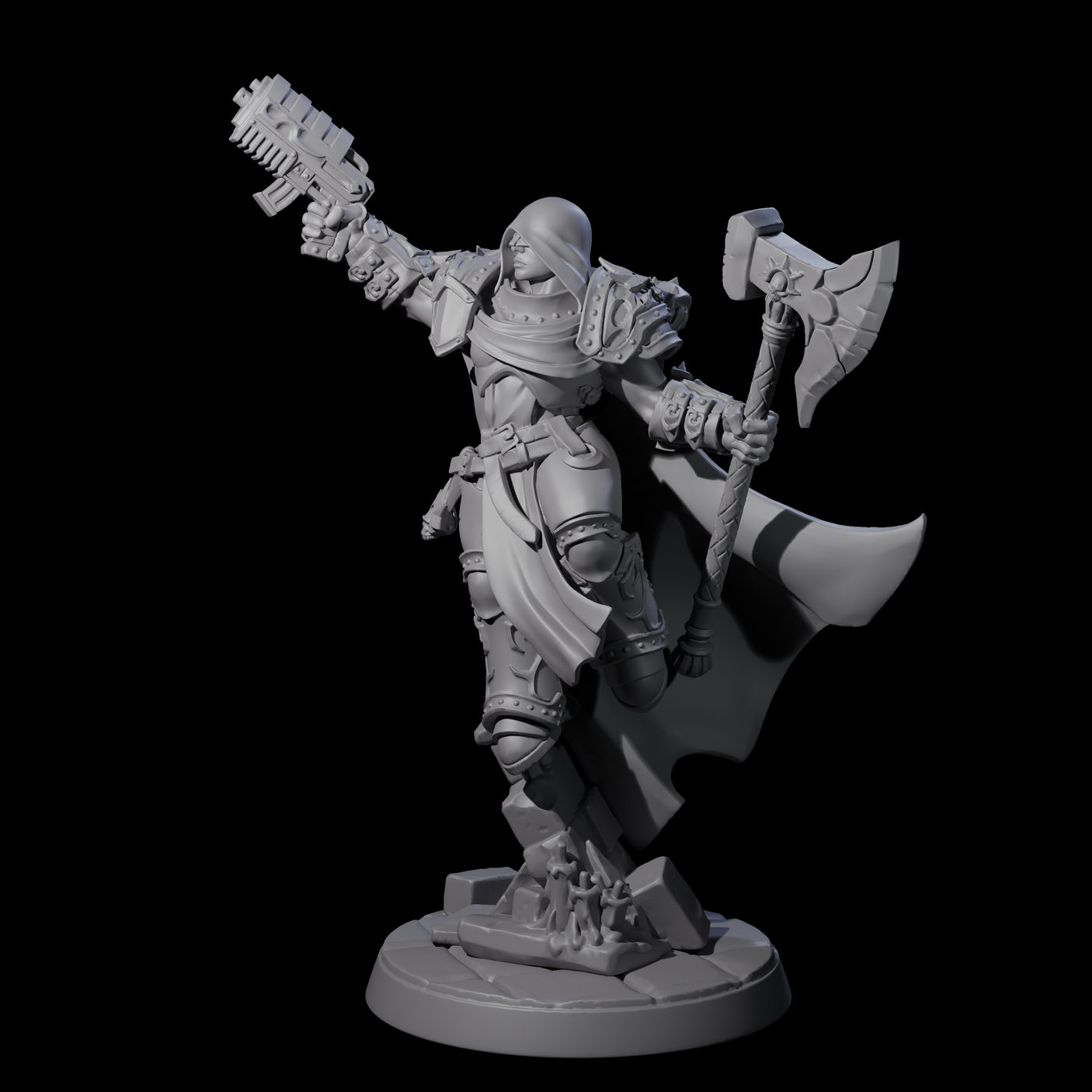 Holy Crusader with Gun Miniature for Dungeons and Dragons, Pathfinder or other TTRPGs