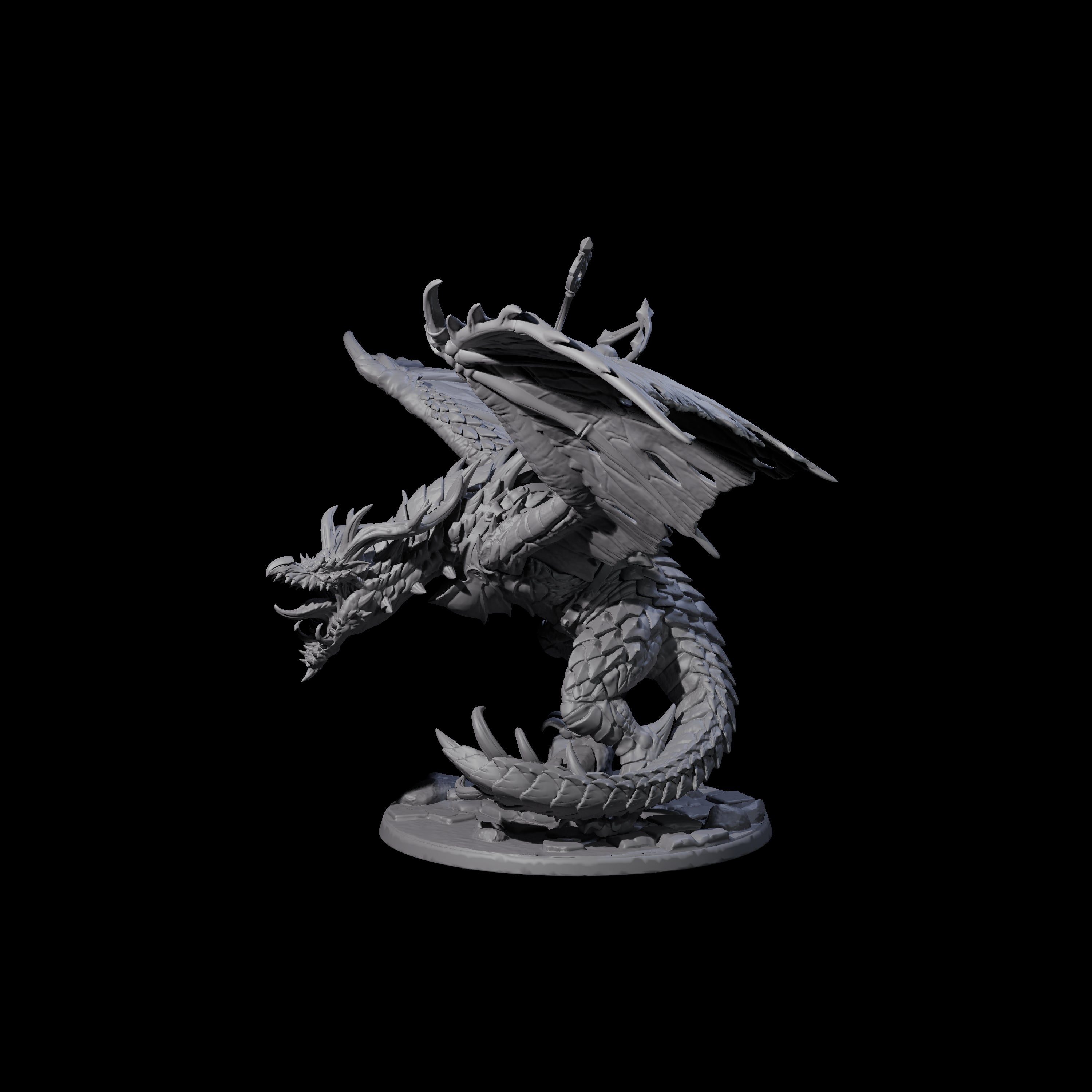 Holy Paladin Dragon Rider Miniature for Dungeons and Dragons, Pathfinder or other TTRPGs