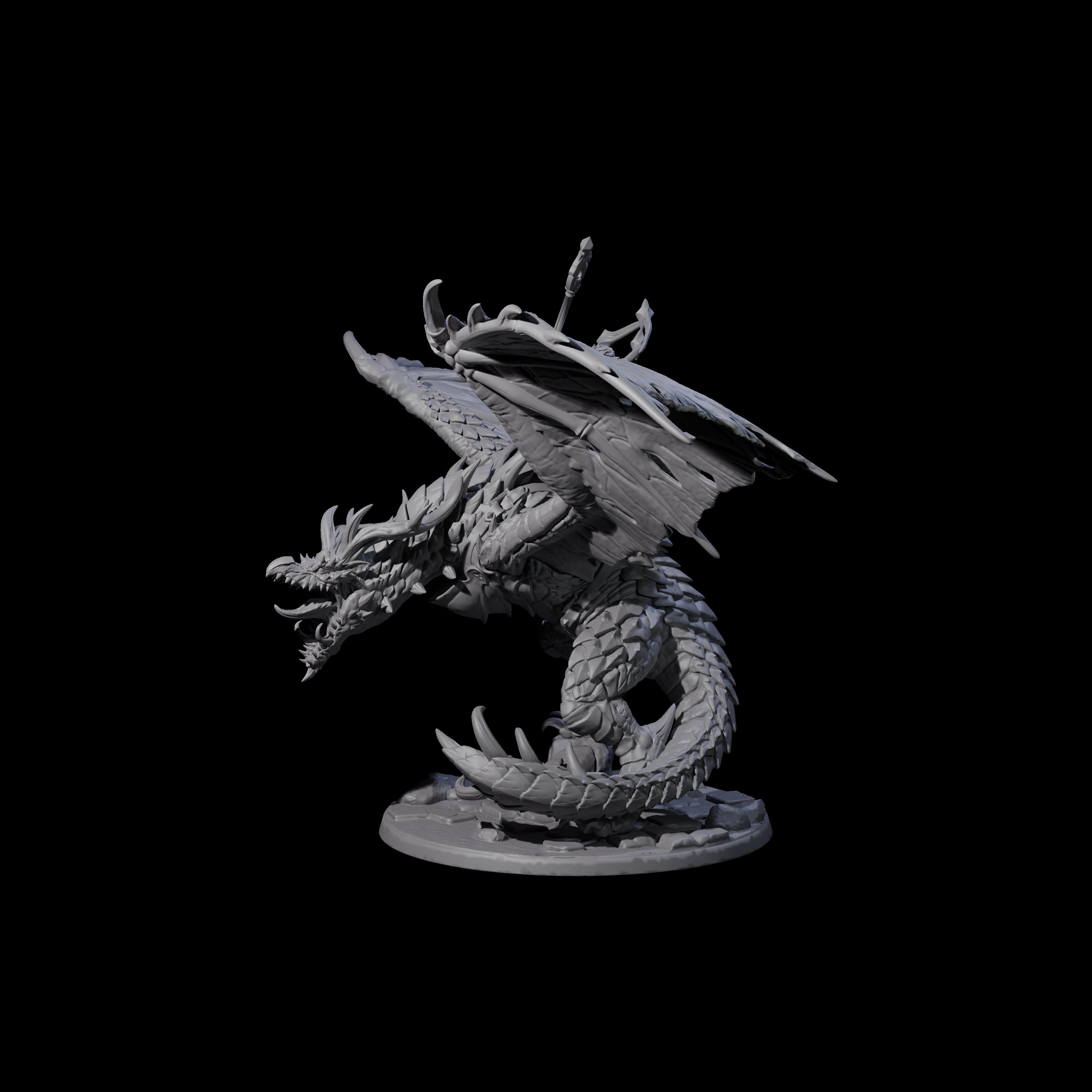 Holy Paladin Dragon Rider Miniature for Dungeons and Dragons, Pathfinder or other TTRPGs