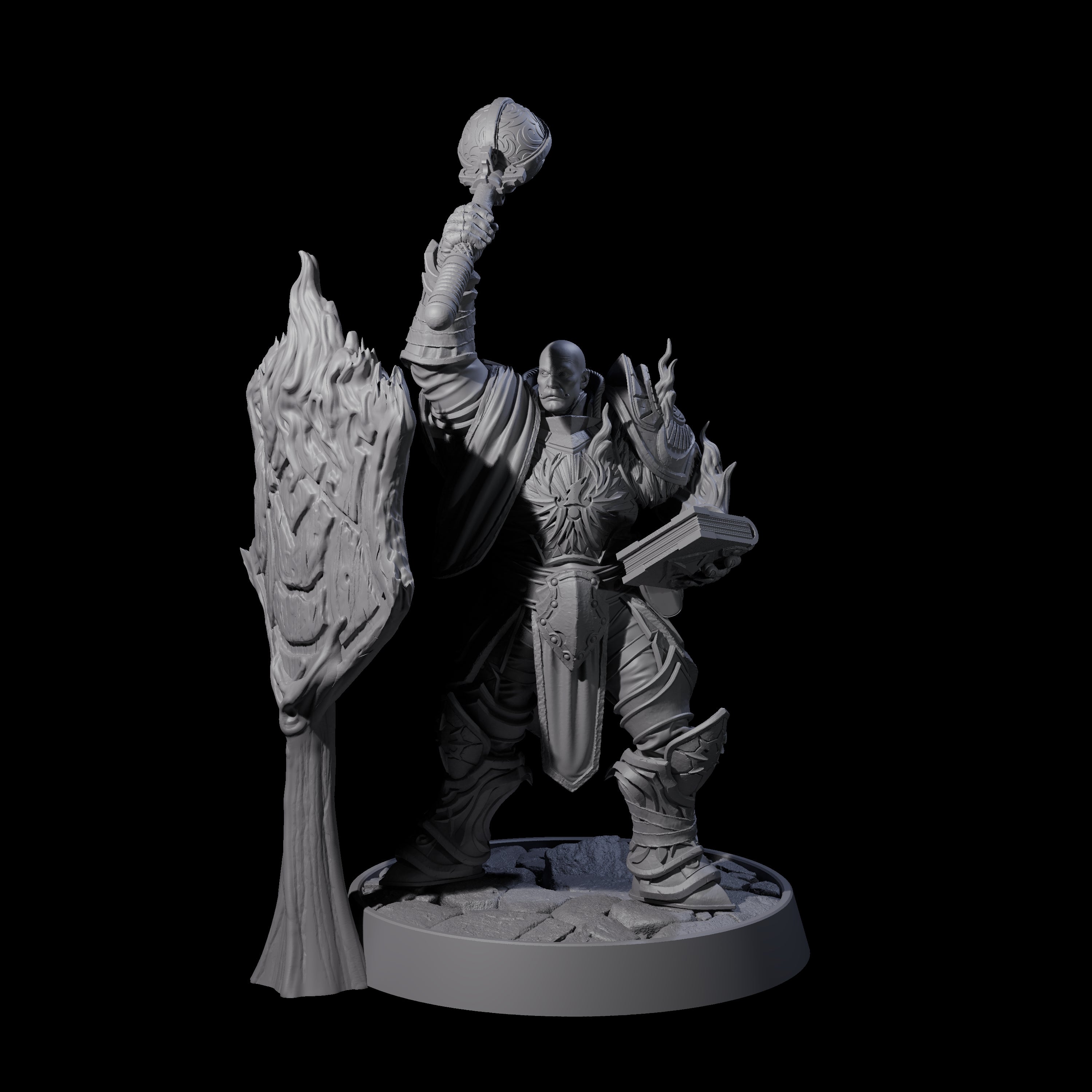 Holy Protector of the Flames J Miniature for Dungeons and Dragons, Pathfinder or other TTRPGs