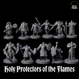 Holy Protectors of the Flames Miniature for Dungeons and Dragons, Pathfinder or other TTRPGs