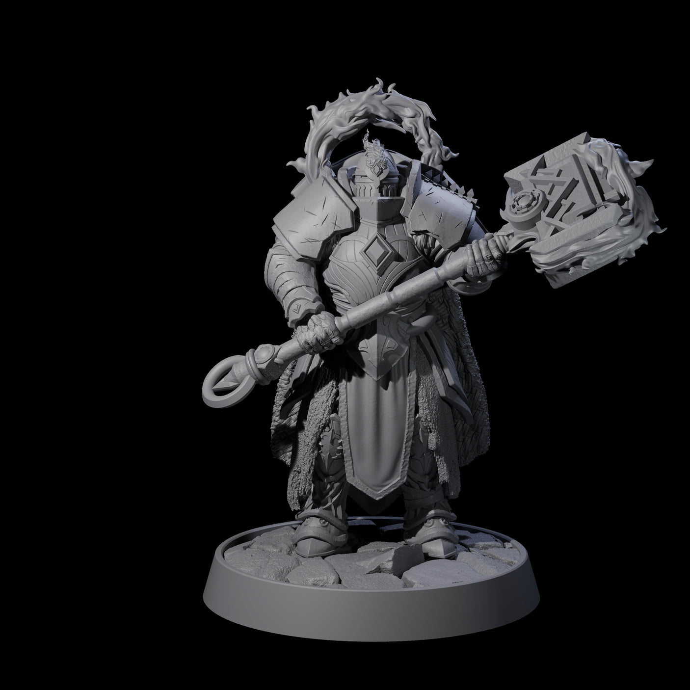 Holy Protectors of the Flames Miniature for Dungeons and Dragons, Pathfinder or other TTRPGs