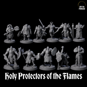 Holy Protectors of the Flames Miniature for Dungeons and Dragons, Pathfinder or other TTRPGs