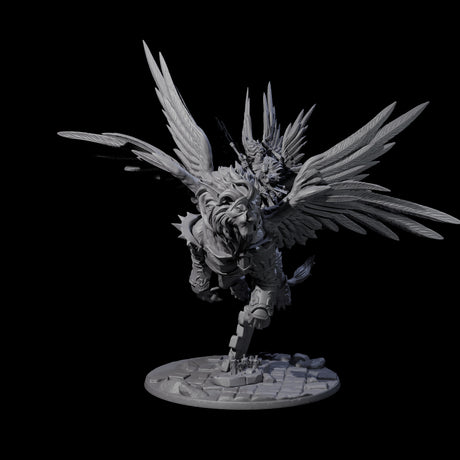 Holy Solar riding into Battle Miniature for Dungeons and Dragons, Pathfinder or other TTRPGs