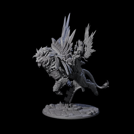 Holy Solar riding into Battle Miniature for Dungeons and Dragons, Pathfinder or other TTRPGs