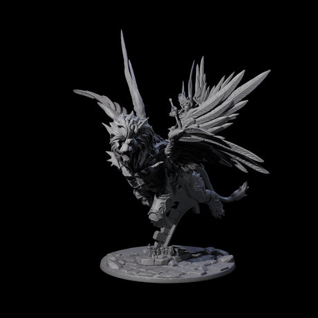 Holy Solar riding into Battle Miniature for Dungeons and Dragons, Pathfinder or other TTRPGs