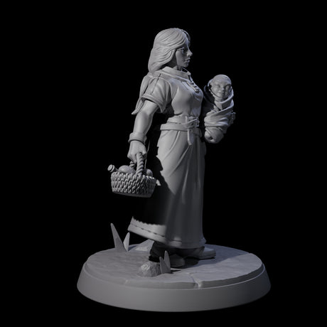 Honest Village Woman A Miniature for Dungeons and Dragons, Pathfinder or other TTRPGs
