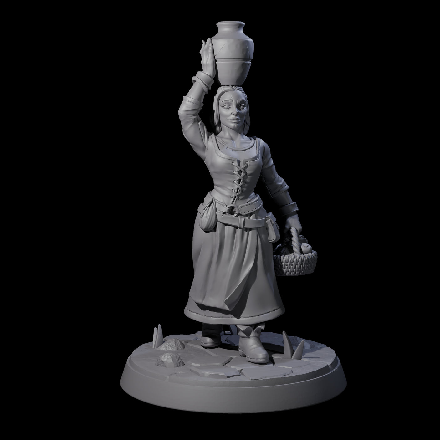 Honest Village Woman B Miniature for Dungeons and Dragons, Pathfinder or other TTRPGs
