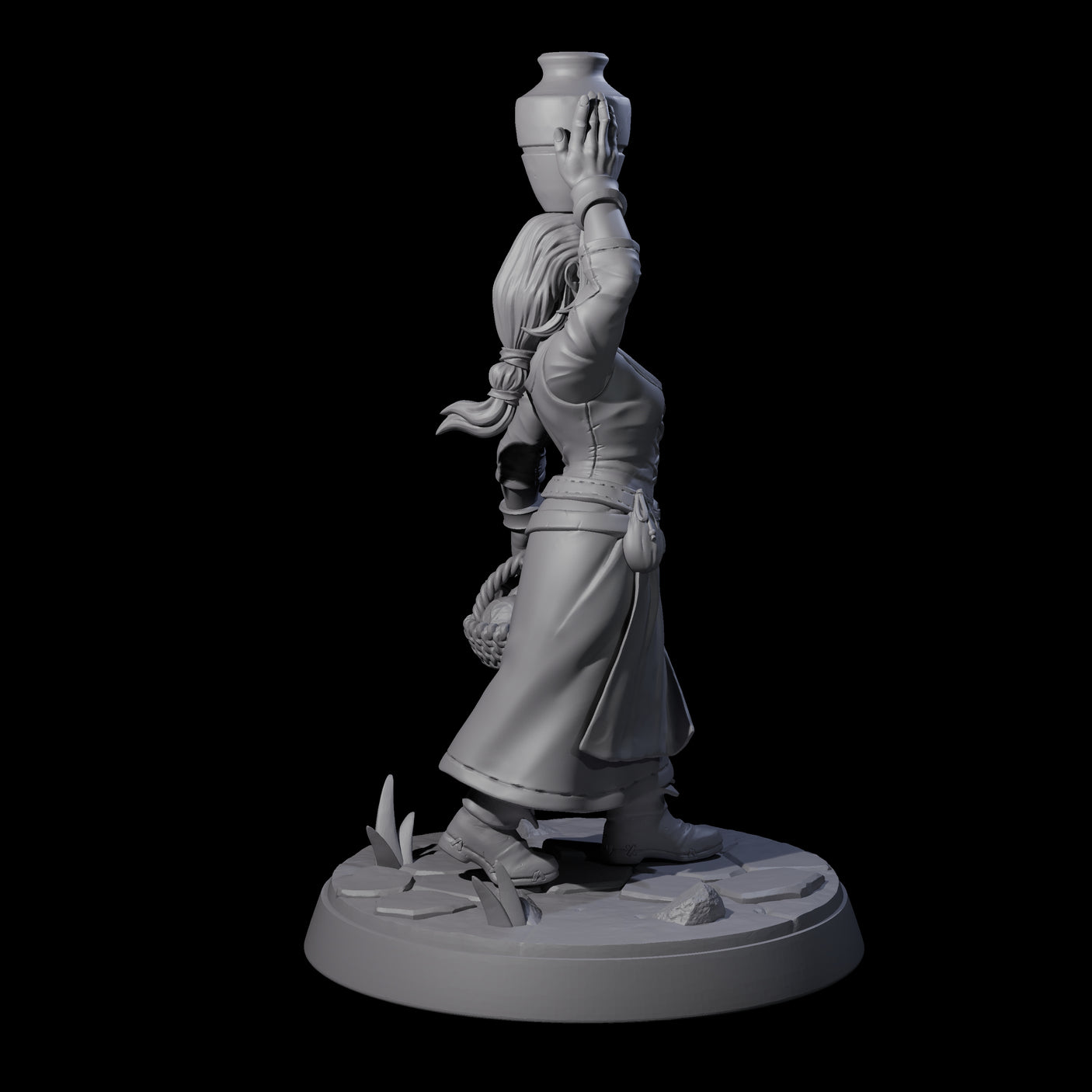 Honest Village Woman B Miniature for Dungeons and Dragons, Pathfinder or other TTRPGs