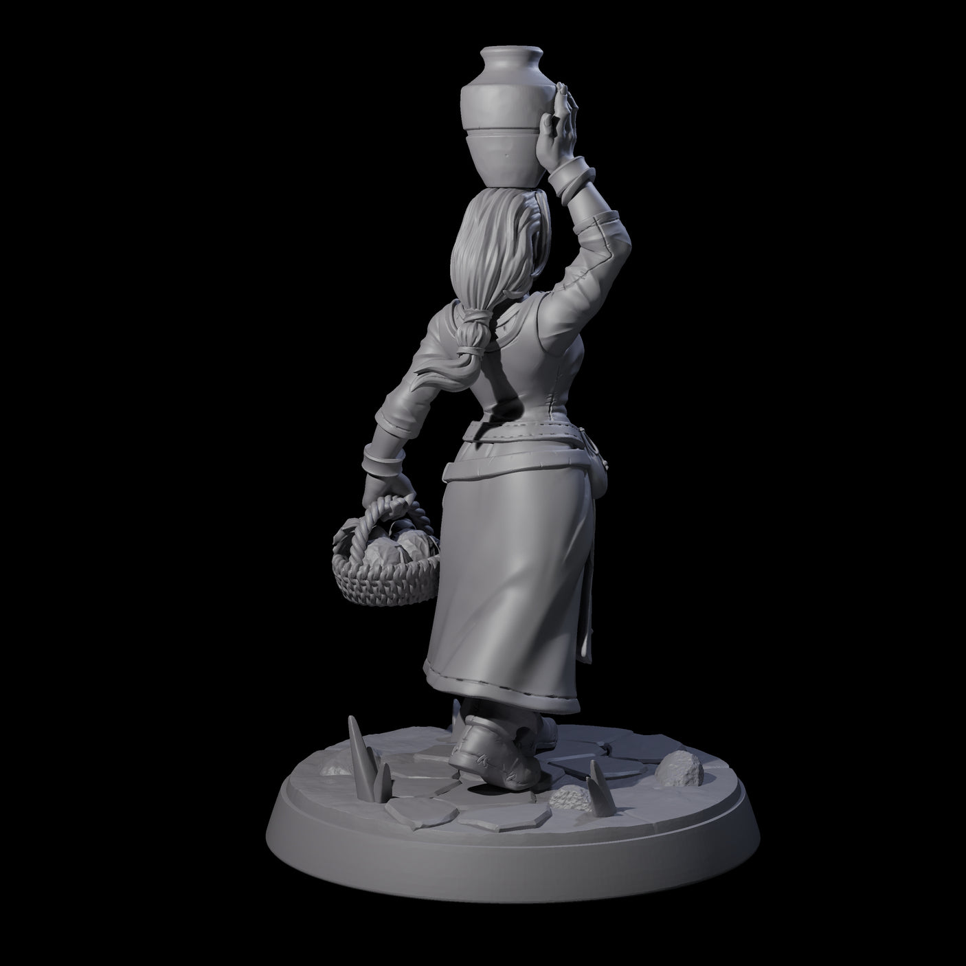 Honest Village Woman B Miniature for Dungeons and Dragons, Pathfinder or other TTRPGs