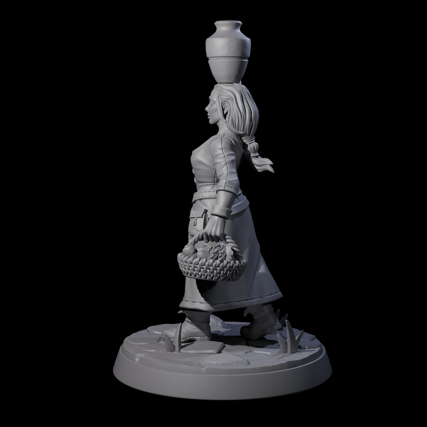 Honest Village Woman B Miniature for Dungeons and Dragons, Pathfinder or other TTRPGs