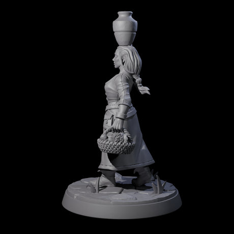 Honest Village Woman B Miniature for Dungeons and Dragons, Pathfinder or other TTRPGs