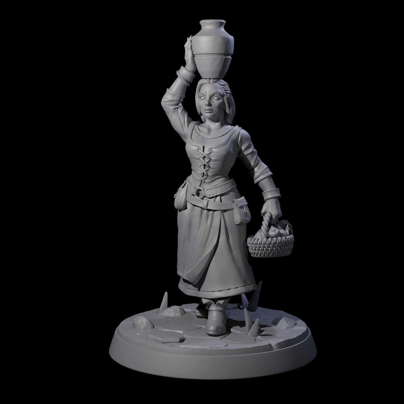 Honest Village Woman B Miniature for Dungeons and Dragons, Pathfinder or other TTRPGs