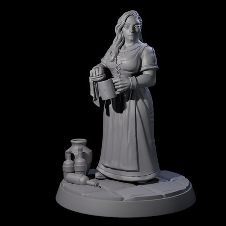 Honest Village Woman C Miniature for Dungeons and Dragons, Pathfinder or other TTRPGs