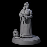 Honest Village Woman C Miniature for Dungeons and Dragons, Pathfinder or other TTRPGs