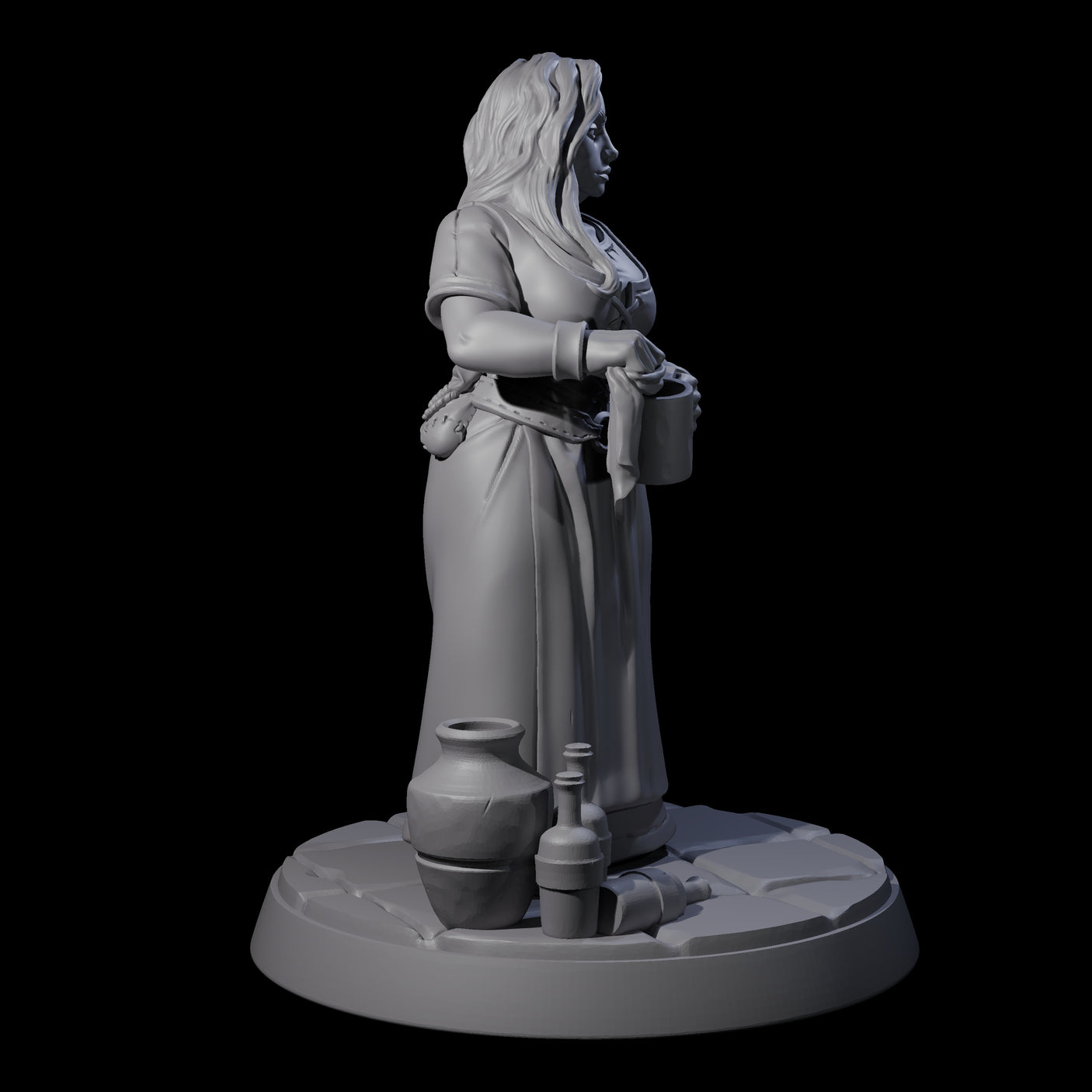 Honest Village Woman C Miniature for Dungeons and Dragons, Pathfinder or other TTRPGs