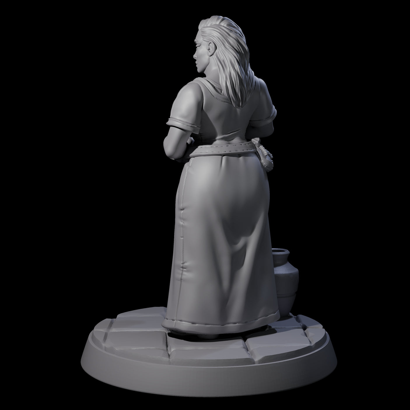 Honest Village Woman C Miniature for Dungeons and Dragons, Pathfinder or other TTRPGs