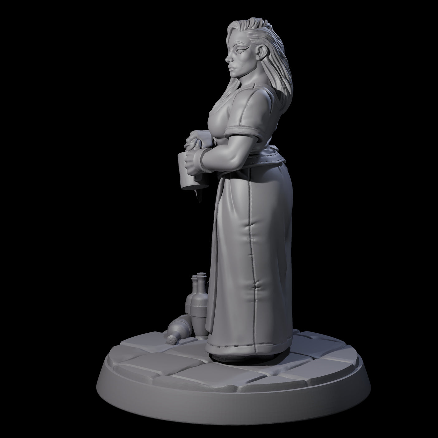 Honest Village Woman C Miniature for Dungeons and Dragons, Pathfinder or other TTRPGs