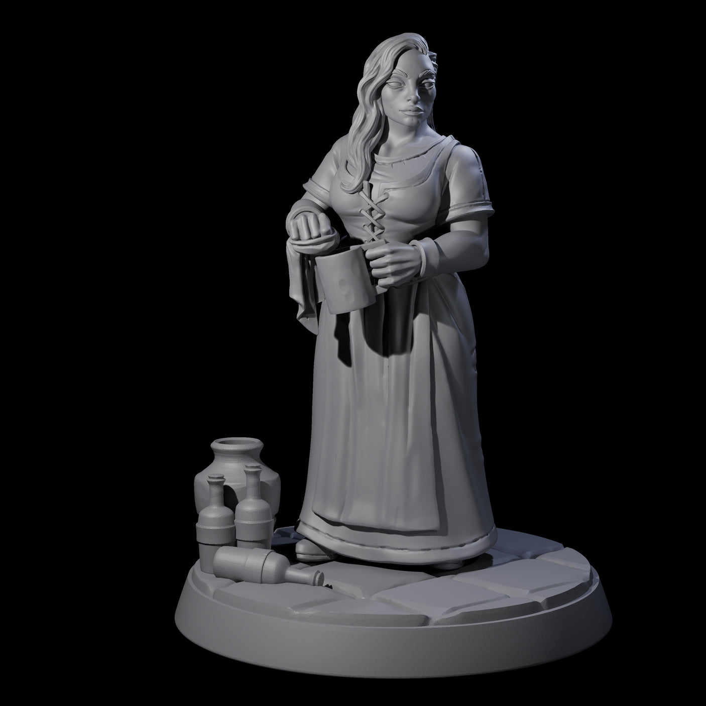 Honest Village Woman C Miniature for Dungeons and Dragons, Pathfinder or other TTRPGs