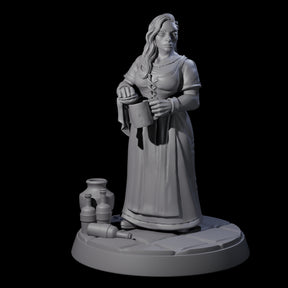 Honest Village Woman C Miniature for Dungeons and Dragons, Pathfinder or other TTRPGs