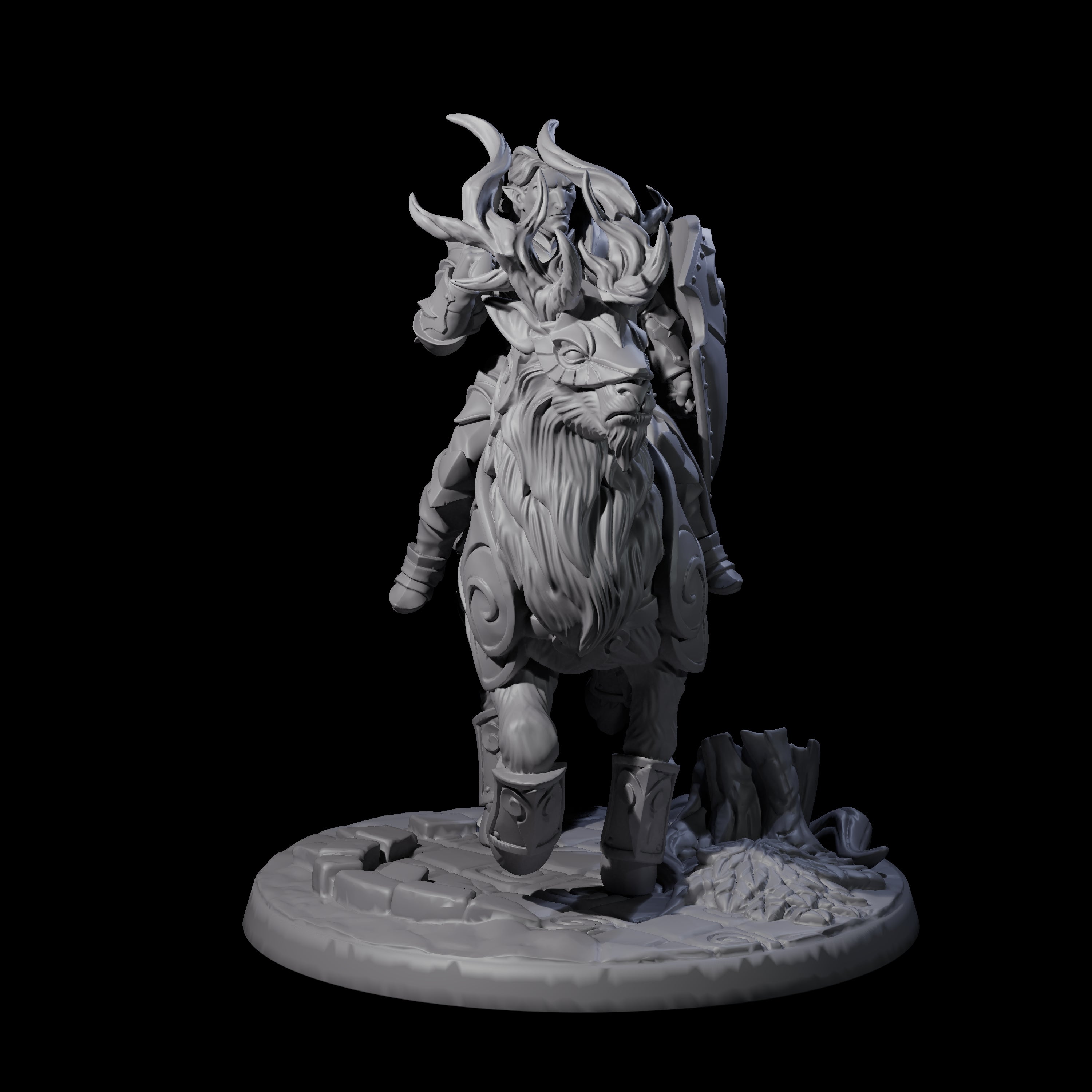 Honourable High Elf Rider on Giant Elk A Miniature for Dungeons and Dragons, Pathfinder or other TTRPGs