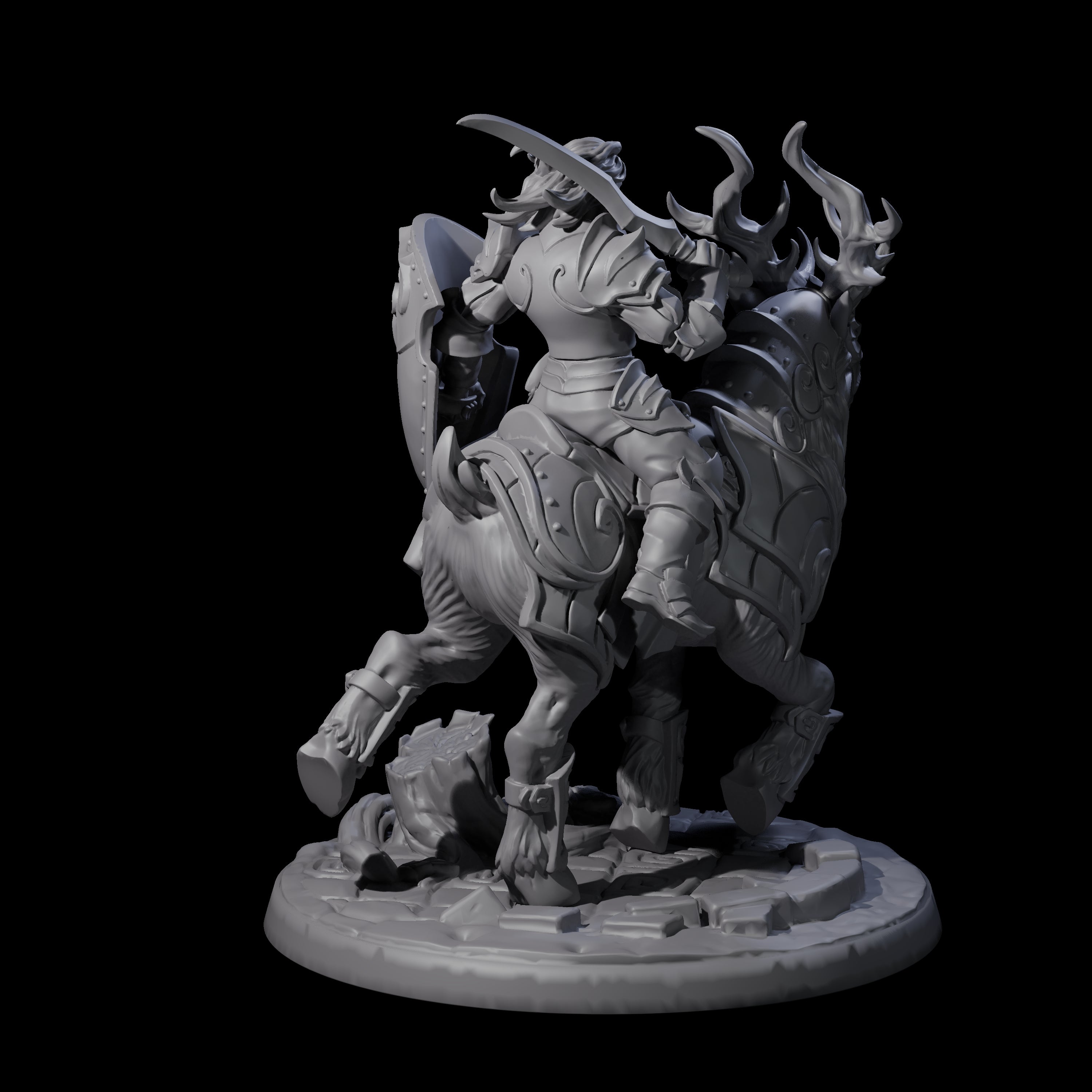 Honourable High Elf Rider on Giant Elk A Miniature for Dungeons and Dragons, Pathfinder or other TTRPGs