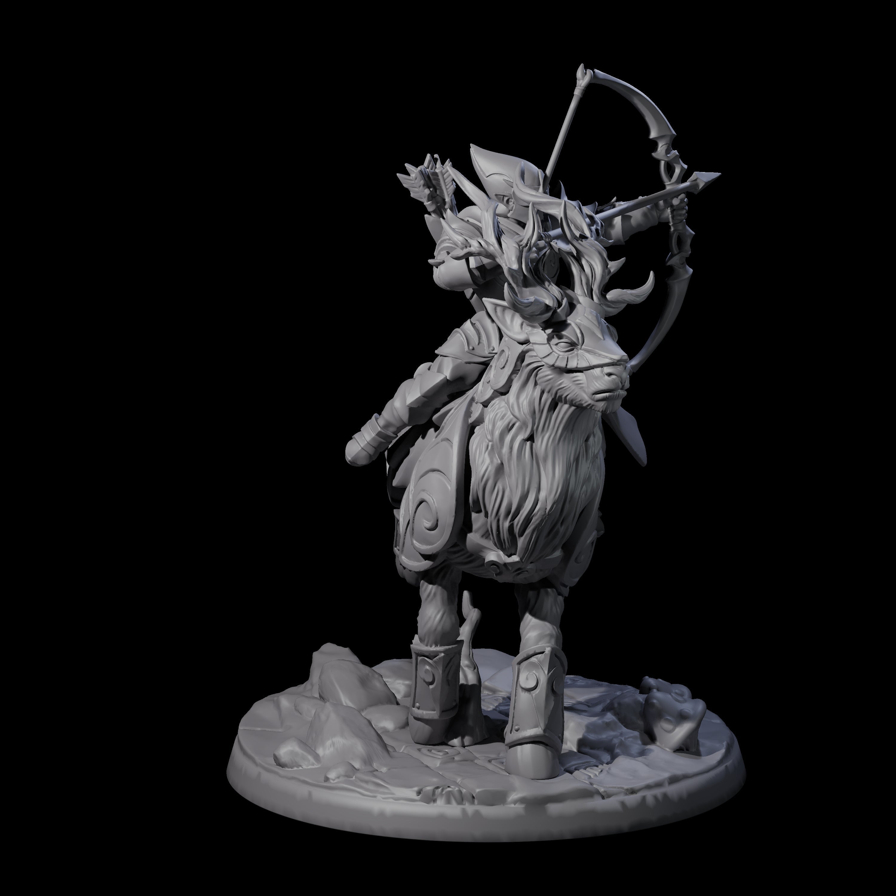 Honourable High Elf Rider on Giant Elk B Miniature for Dungeons and Dragons, Pathfinder or other TTRPGs