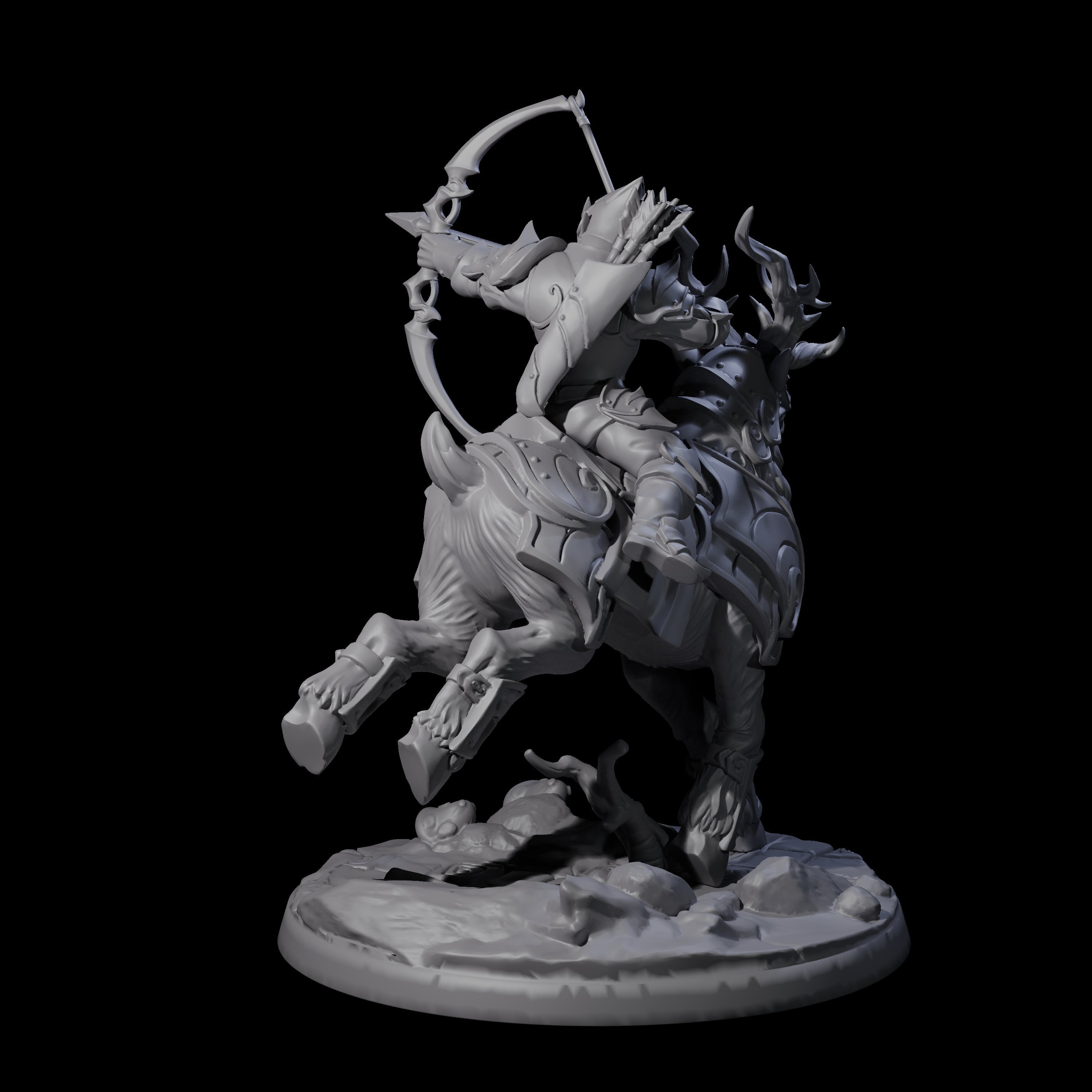 Honourable High Elf Rider on Giant Elk B Miniature for Dungeons and Dragons, Pathfinder or other TTRPGs