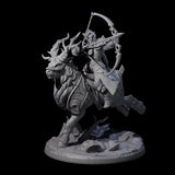 Honourable High Elf Rider on Giant Elk B Miniature for Dungeons and Dragons, Pathfinder or other TTRPGs