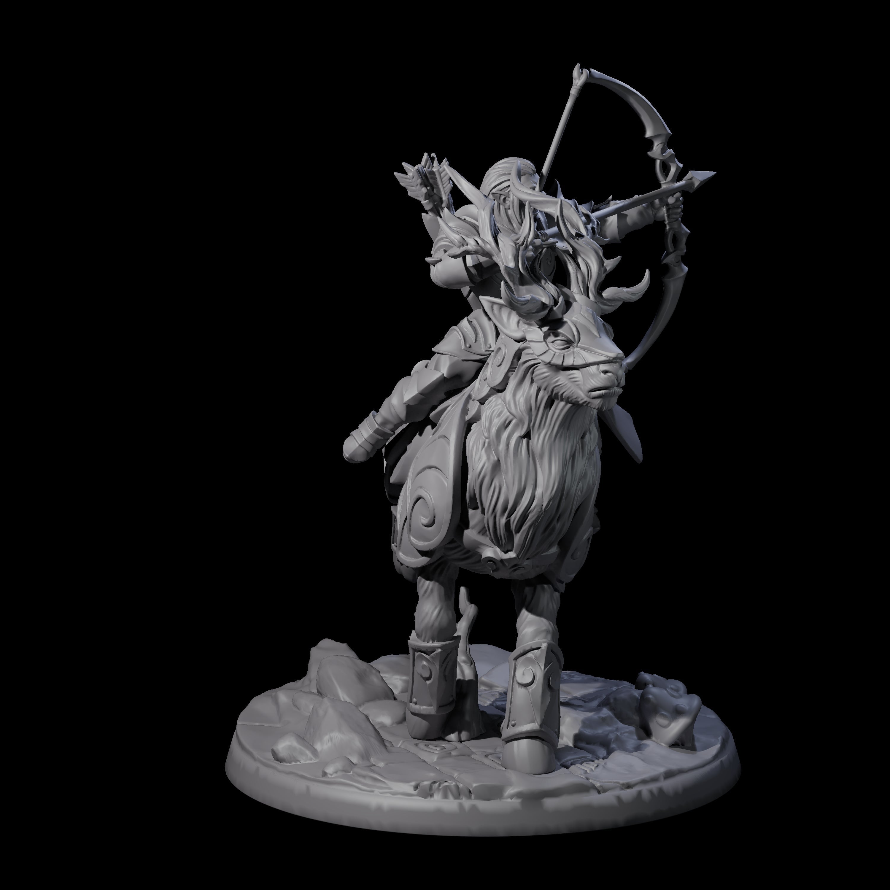 Honourable High Elf Rider on Giant Elk B Miniature for Dungeons and Dragons, Pathfinder or other TTRPGs