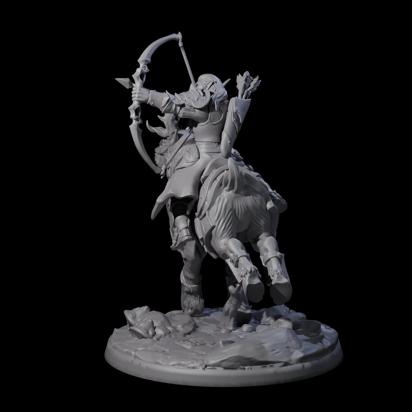 Honourable High Elf Rider on Giant Elk B Miniature for Dungeons and Dragons, Pathfinder or other TTRPGs