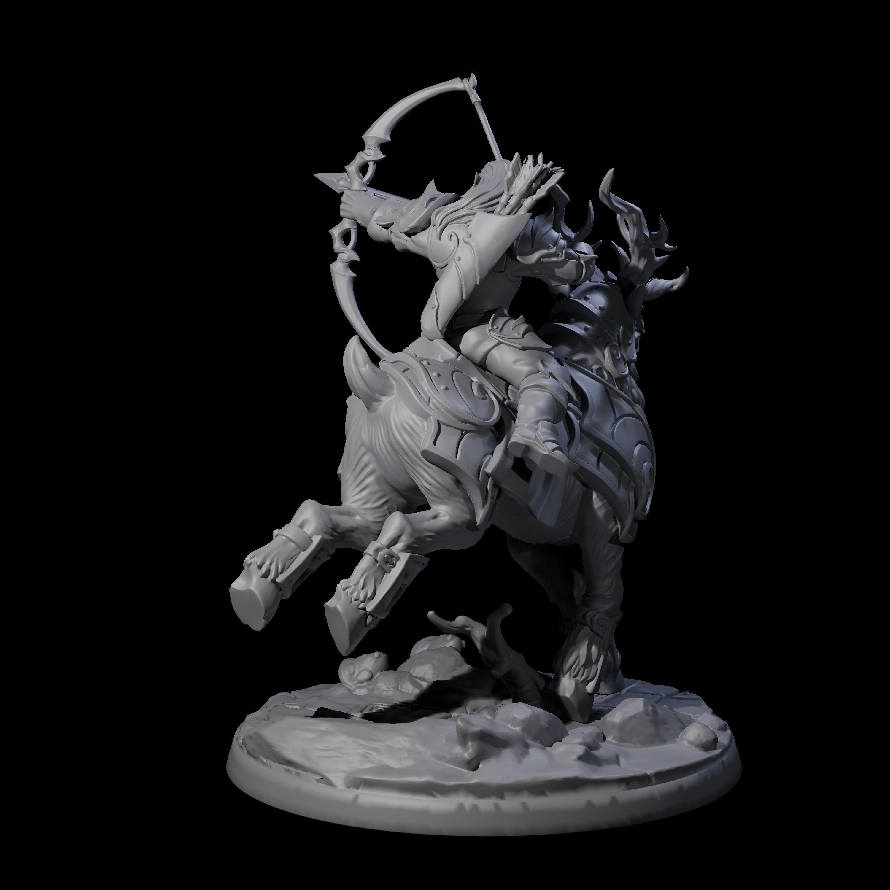 Honourable High Elf Rider on Giant Elk B Miniature for Dungeons and Dragons, Pathfinder or other TTRPGs