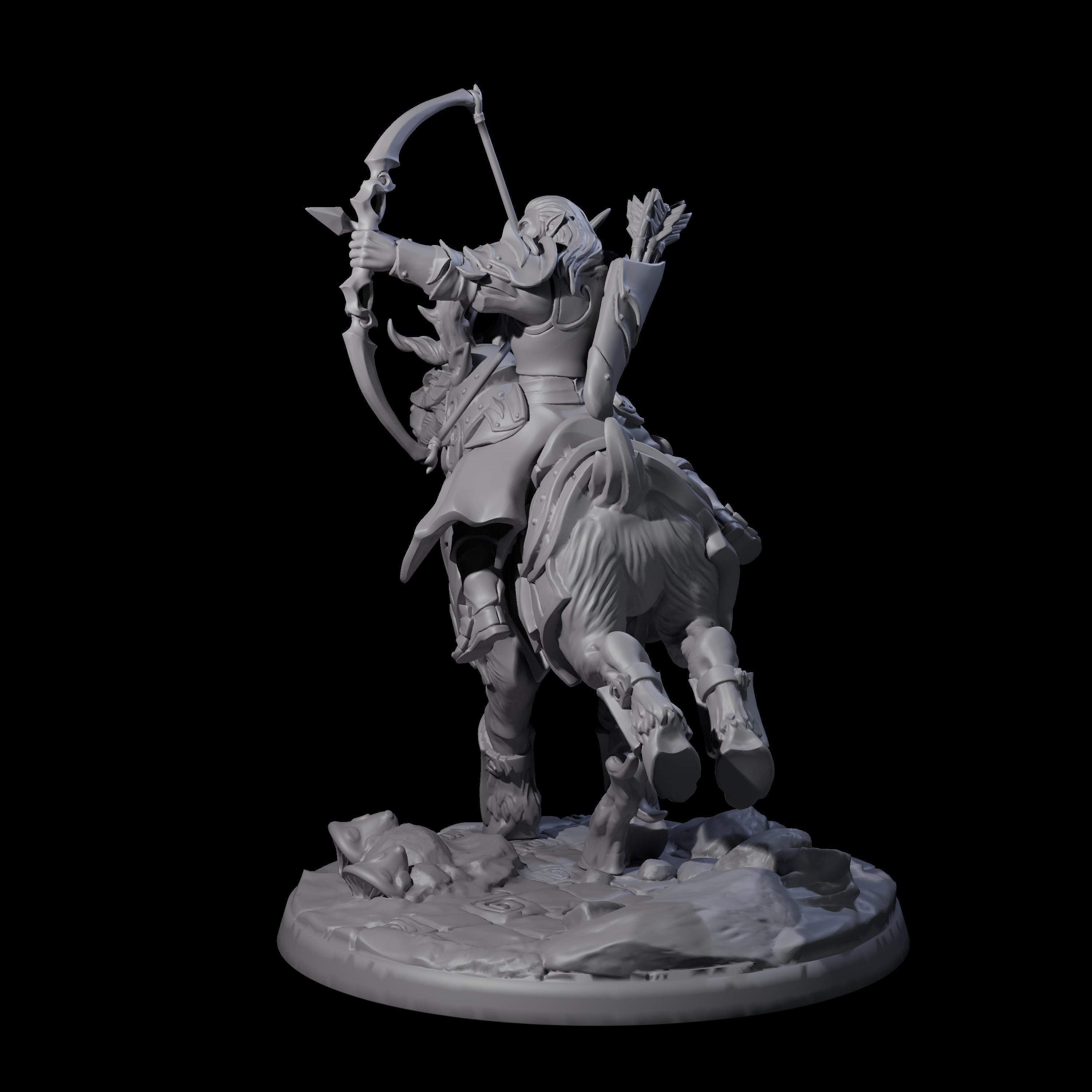 Honourable High Elf Rider on Giant Elk B Miniature for Dungeons and Dragons, Pathfinder or other TTRPGs