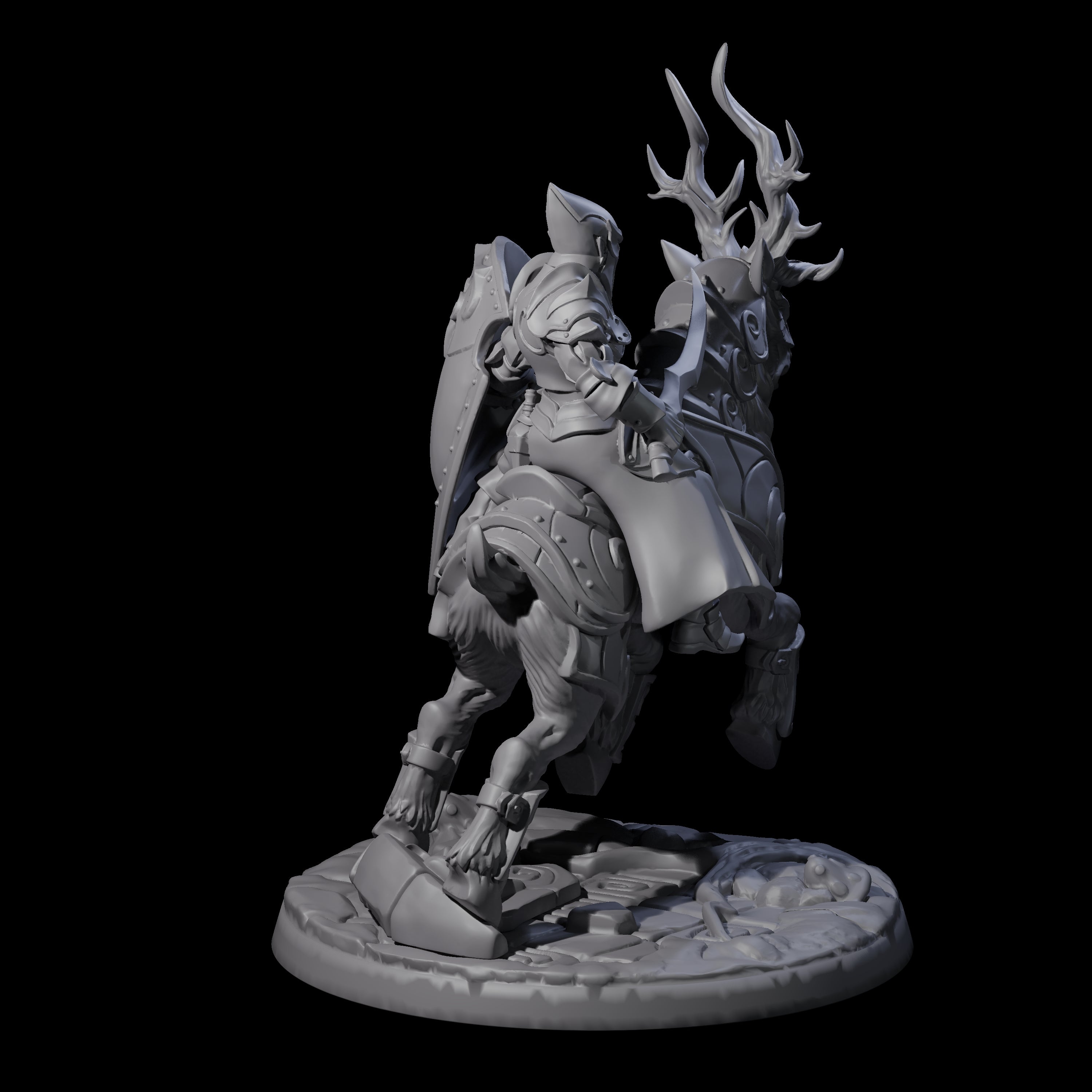 Honourable High Elf Rider on Giant Elk C Miniature for Dungeons and Dragons, Pathfinder or other TTRPGs