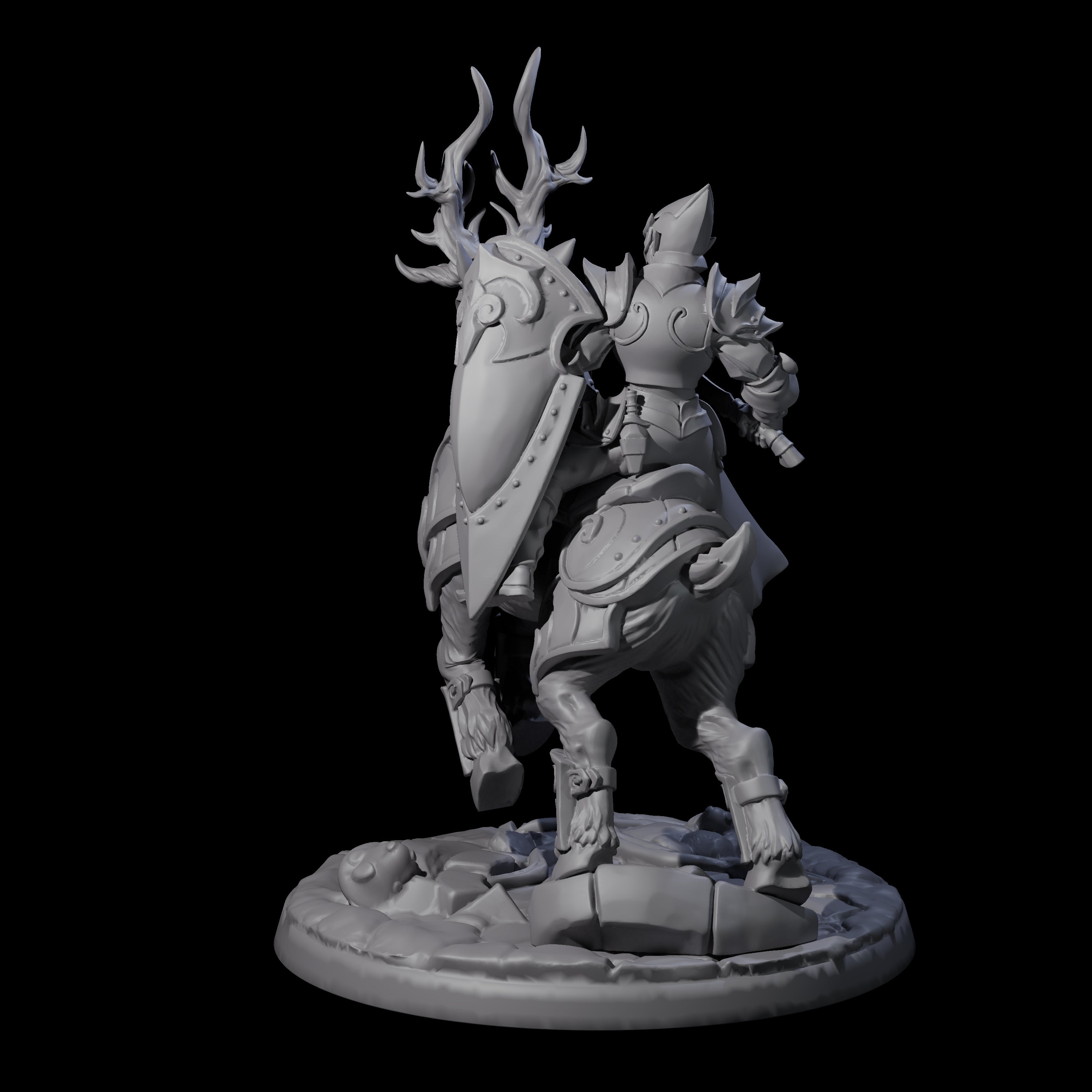 Honourable High Elf Rider on Giant Elk C Miniature for Dungeons and Dragons, Pathfinder or other TTRPGs