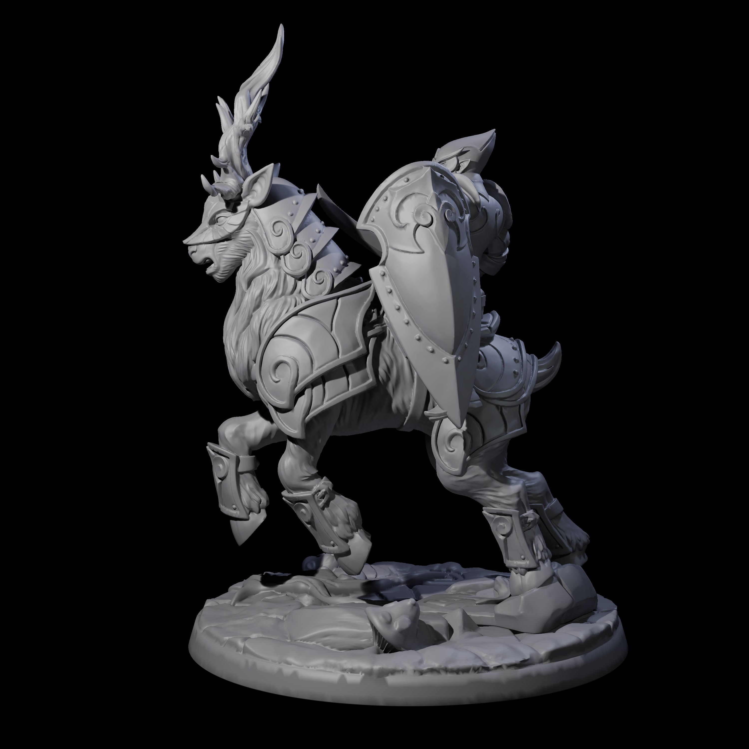 Honourable High Elf Rider on Giant Elk C Miniature for Dungeons and Dragons, Pathfinder or other TTRPGs