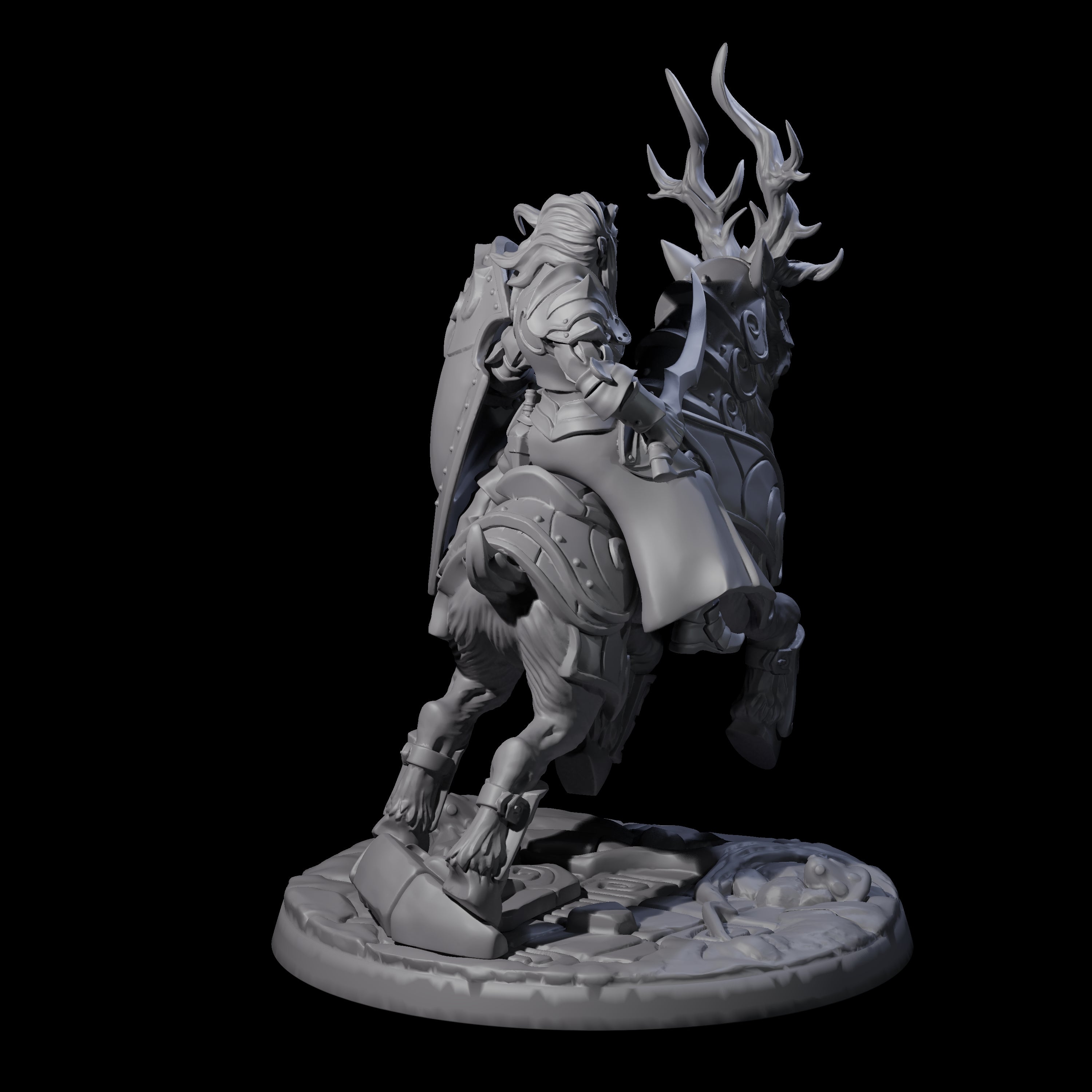 Honourable High Elf Rider on Giant Elk C Miniature for Dungeons and Dragons, Pathfinder or other TTRPGs