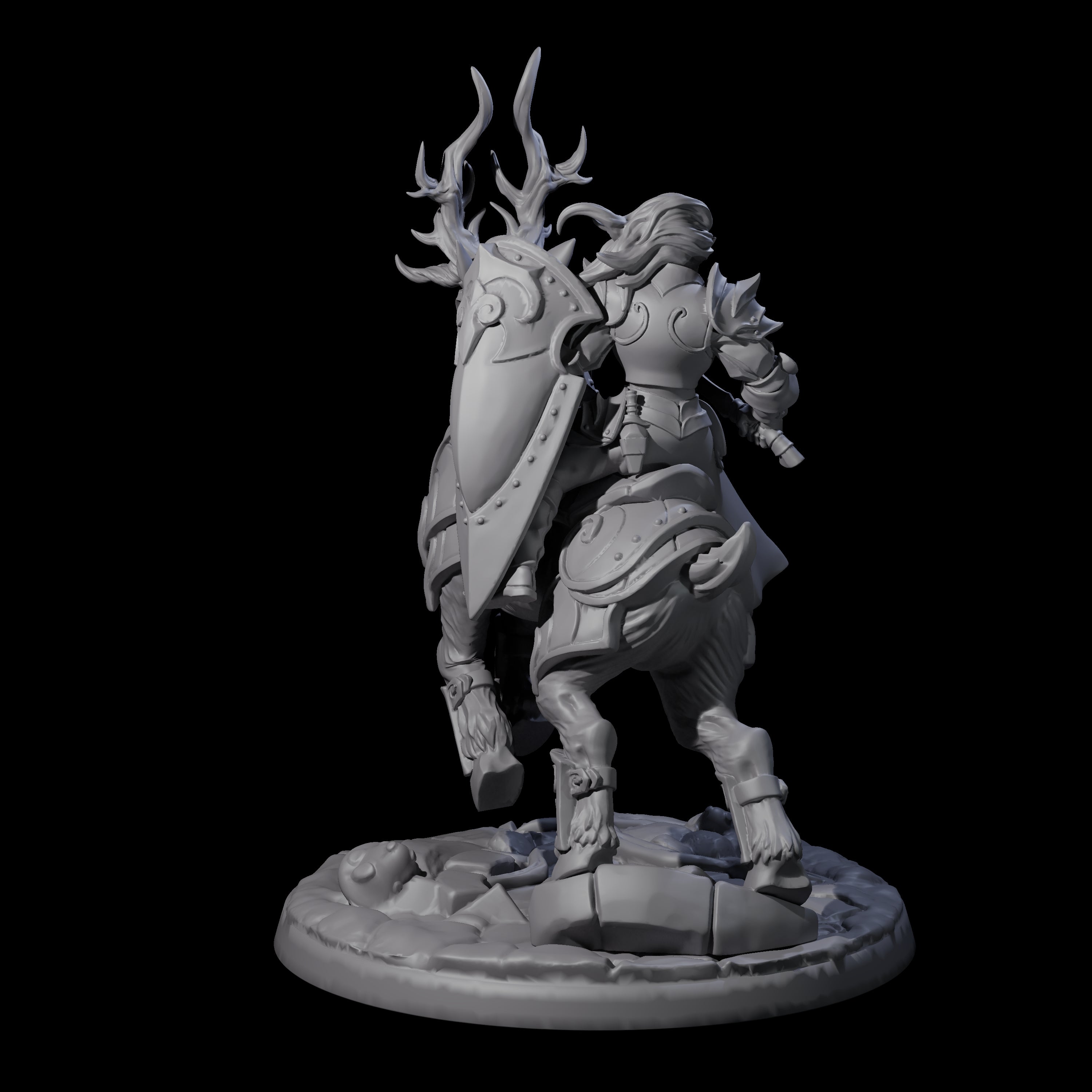 Honourable High Elf Rider on Giant Elk C Miniature for Dungeons and Dragons, Pathfinder or other TTRPGs