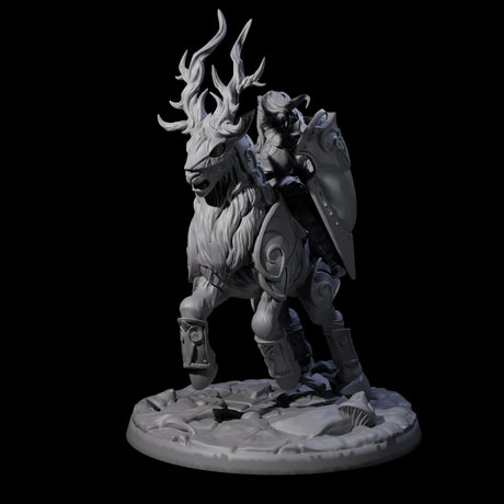 Honourable High Elf Rider on Giant Elk C Miniature for Dungeons and Dragons, Pathfinder or other TTRPGs