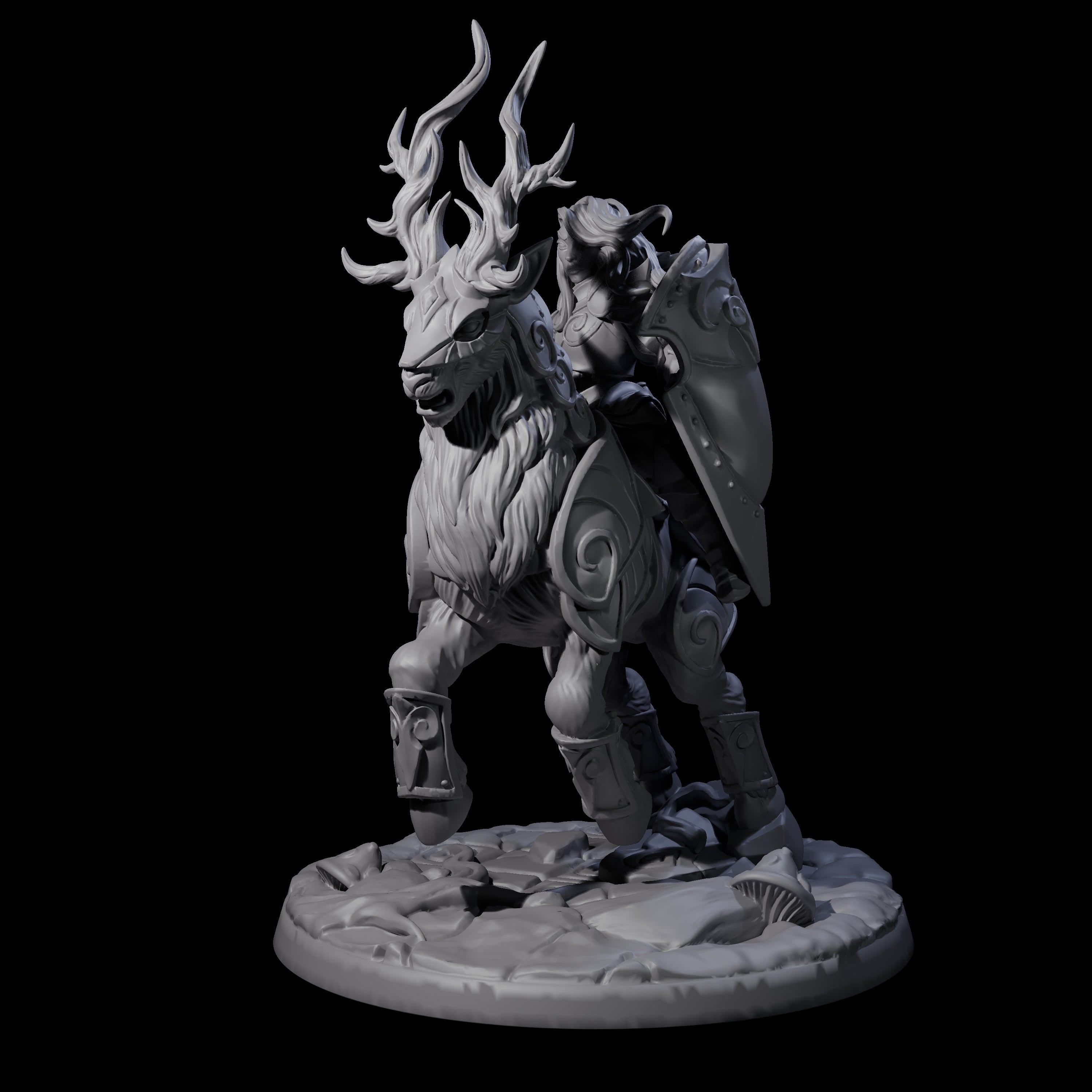 Honourable High Elf Rider on Giant Elk C Miniature for Dungeons and Dragons, Pathfinder or other TTRPGs