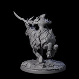 Honourable High Elf Rider on Giant Elk D Miniature for Dungeons and Dragons, Pathfinder or other TTRPGs