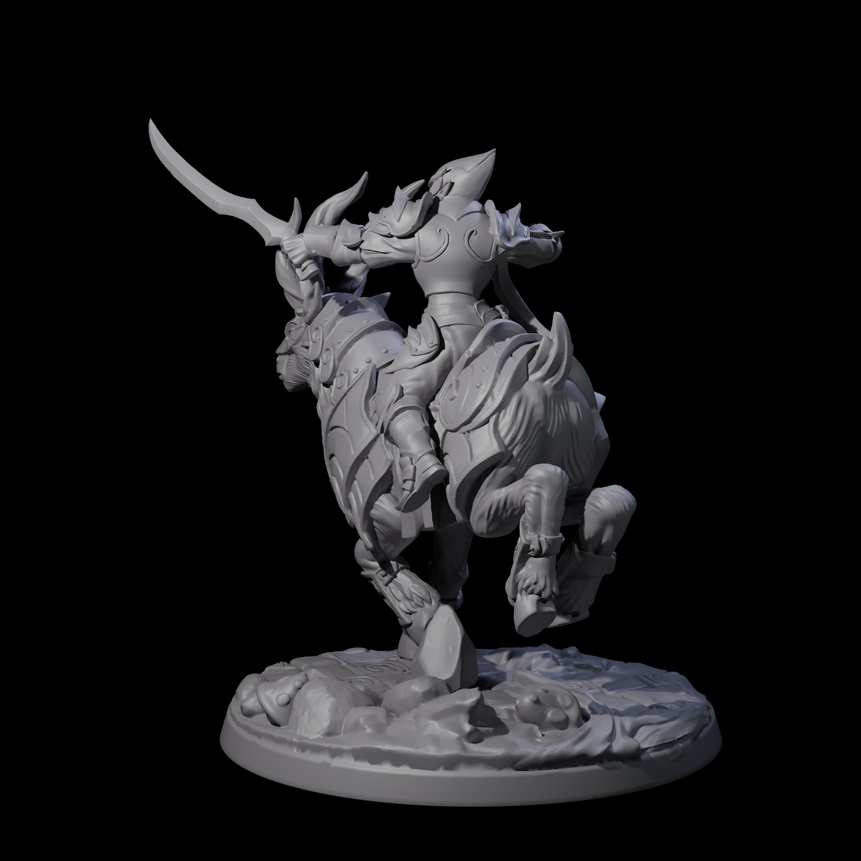 Honourable High Elf Rider on Giant Elk D Miniature for Dungeons and Dragons, Pathfinder or other TTRPGs