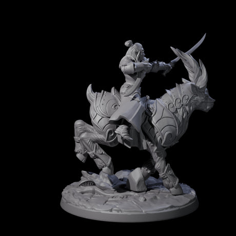 Honourable High Elf Rider on Giant Elk D Miniature for Dungeons and Dragons, Pathfinder or other TTRPGs