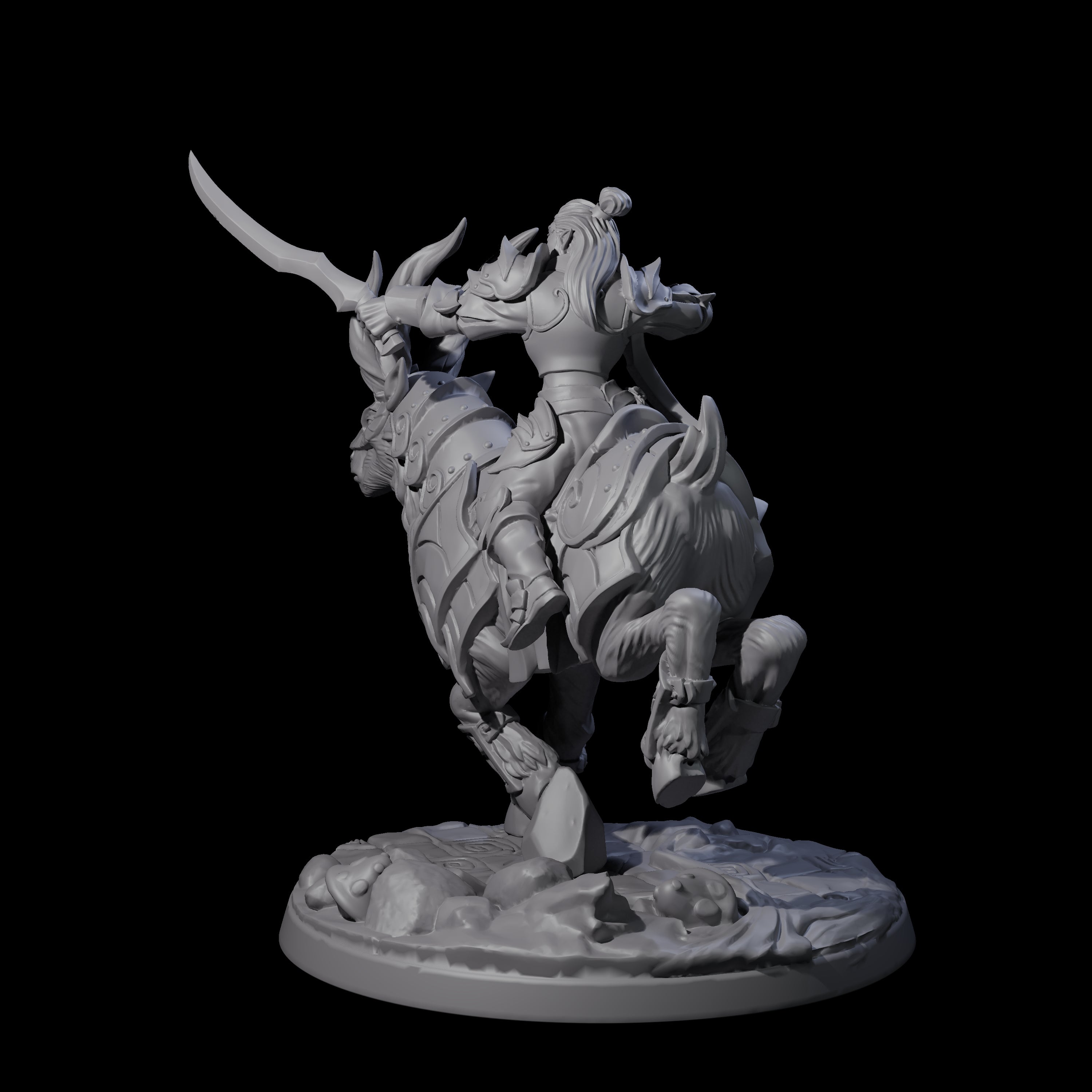 Honourable High Elf Rider on Giant Elk D Miniature for Dungeons and Dragons, Pathfinder or other TTRPGs